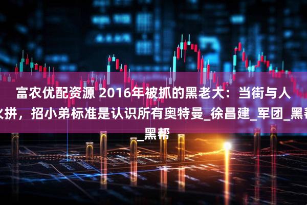 富农优配资源 2016年被抓的黑老大:当街与人火拼,招小弟标准是认识所有奥特曼_徐昌建_军团_黑帮